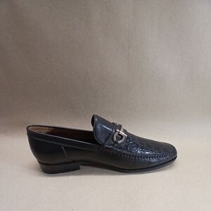 David Eden Elegant Black Leather Loafers